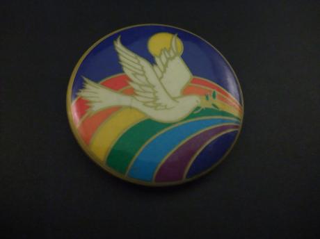 Vredesduif met regenboog